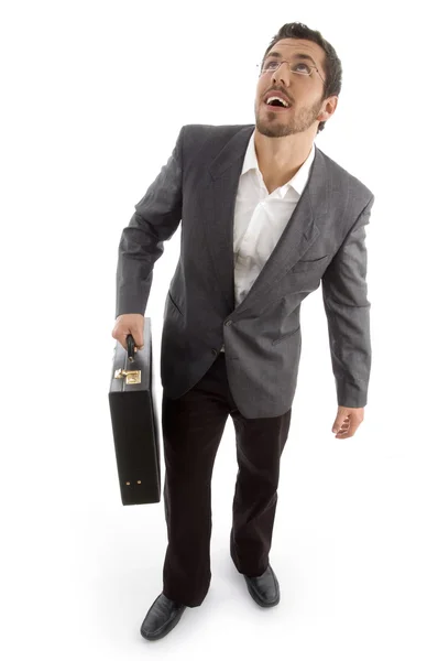 Successful attorney holding office bag — Stock Photo, Image