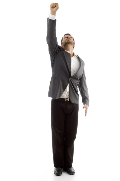 Businessman showing punch upwards — Stock Photo, Image