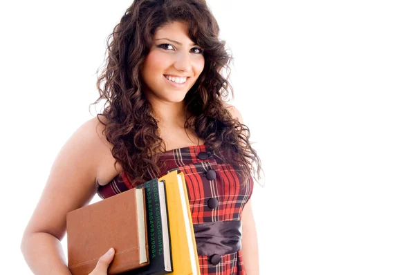 Jonge vrouwelijke student met boeken — Stockfoto