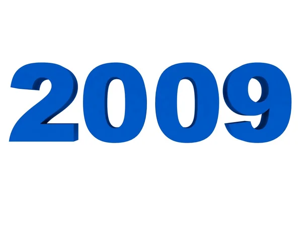 3D 2009 tekst w kolorze niebieskim — Zdjęcie stockowe