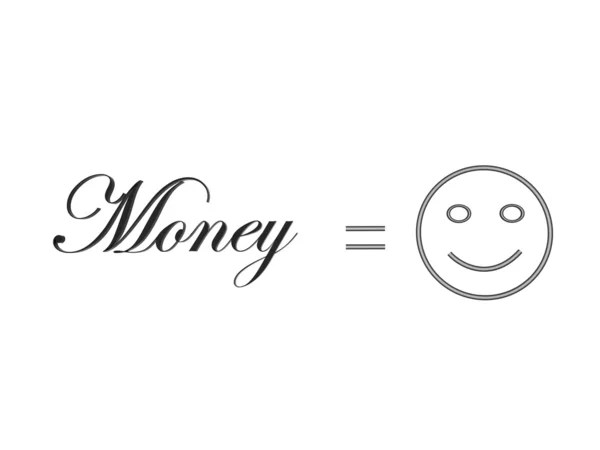 Geld is gelijk aan geluk — Stockfoto