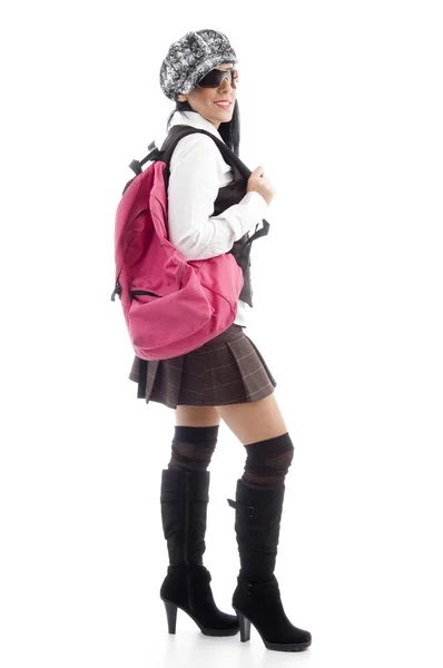 Νεαρός φοιτητής με σχολική τσάντα — Φωτογραφία Αρχείου
