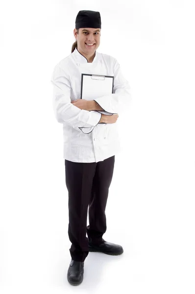 帅厨师的充分的身体姿势 — 图库照片