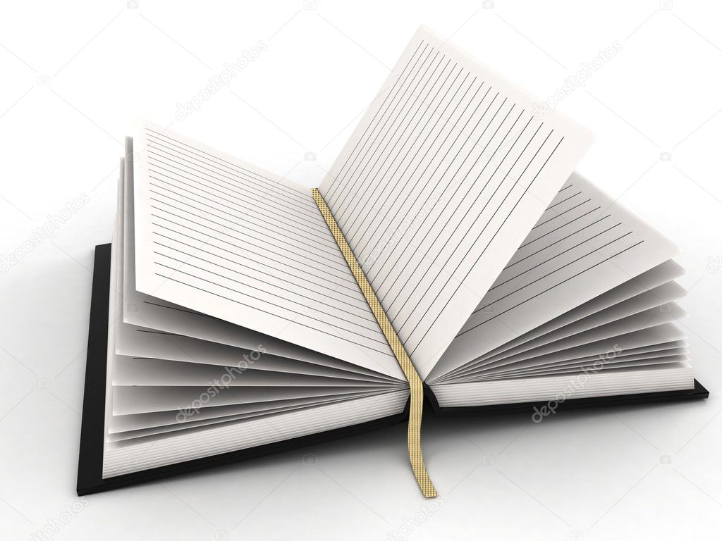3d blank opened diary