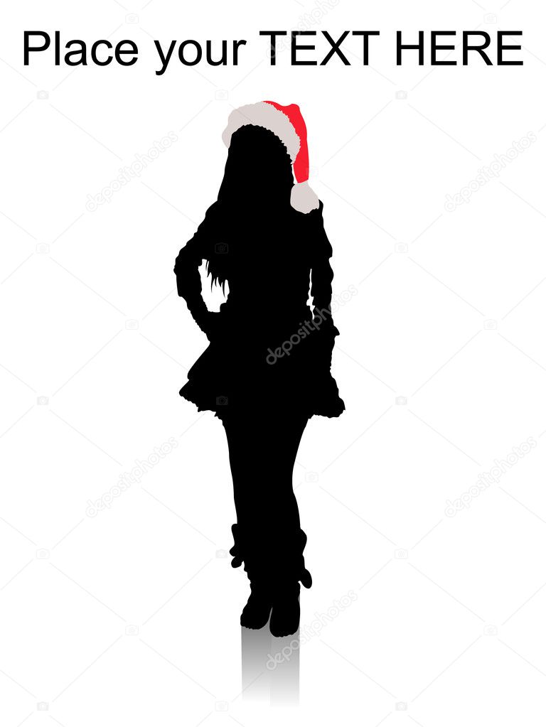 Silhouette of female posing in style
