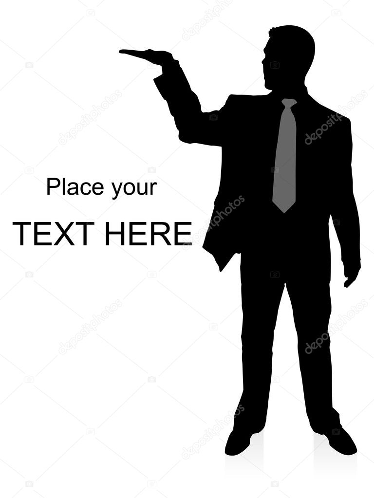 Silhouette of young corporate man