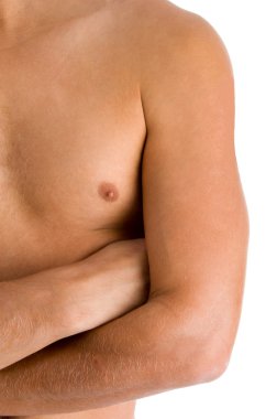 Close view of man's muscular body clipart