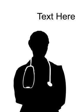 Silhouette of female doctor clipart