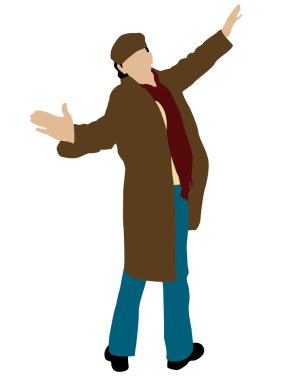 Stylish pose of cool man clipart