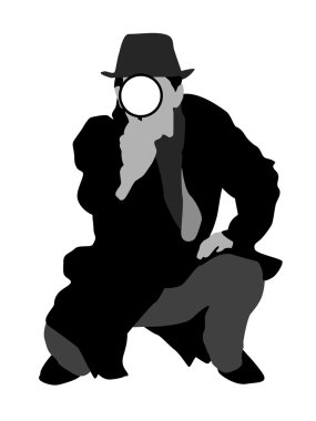 Detective looking through lens clipart