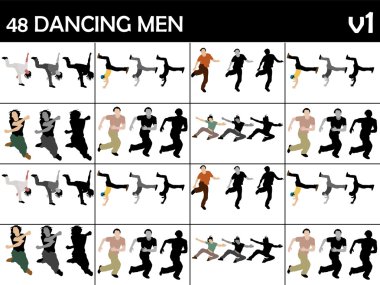 Various dance moves clipart