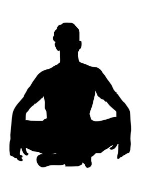 Silhouette of man with crossed legs clipart