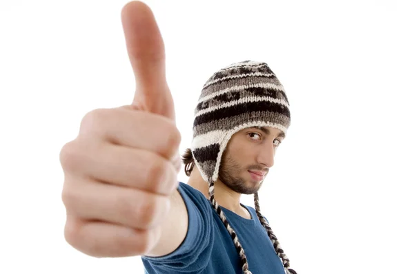 Portrait of young man in woolen outfit — Stock Photo, Image