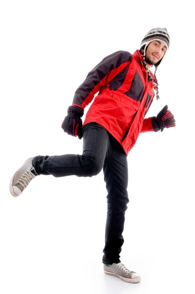 Young guy in winter outfit posing — Stock Photo, Image