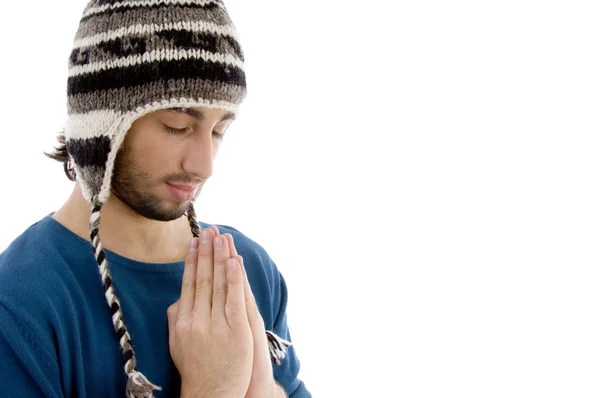 stock image Handsome young caucasian praying