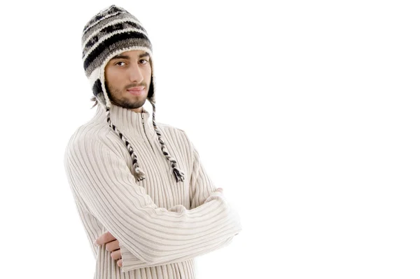 Stilig ung kille i vinter outfit — Stockfoto