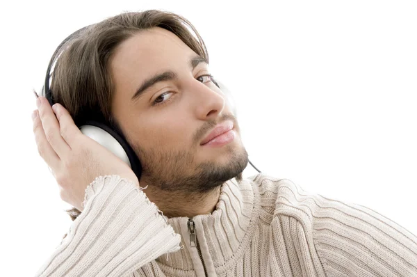 Young handsome male enjoying music — Stock Photo, Image