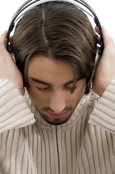 Young handsome male enjoying music — Stock Photo, Image
