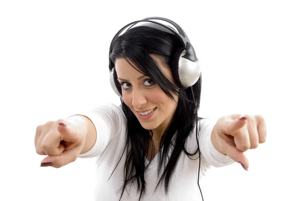 Gorgeous young female tuned in music — Stock Photo, Image