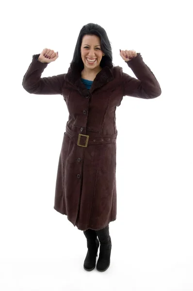 Front view of pleased happy model — Stock Photo, Image