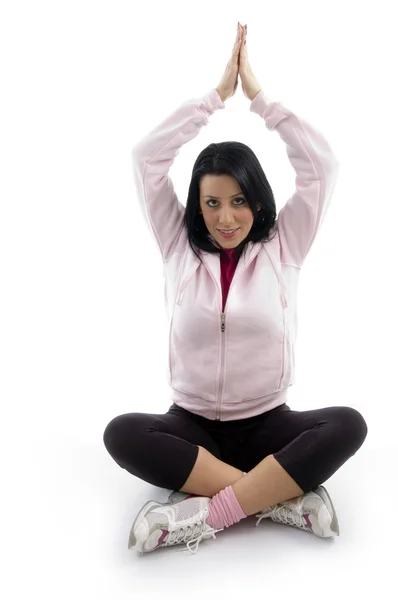 Vackra passar kvinnliga gör yoga — Stockfoto