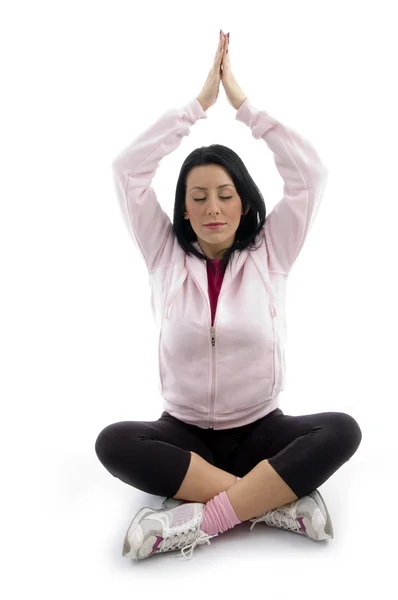 Kobieta robi jogi i medytacji — Zdjęcie stockowe