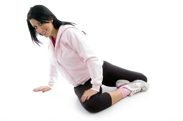 Vue latérale de l'exercice féminin — Photo