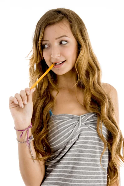 Pretty teenager student looking away — Stock Photo, Image