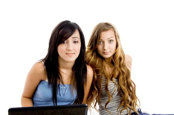American classmates with laptop — Stock Photo, Image