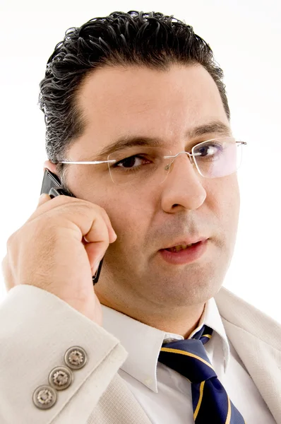 電話で忙しいビジネスマンのクローズ アップ — ストック写真