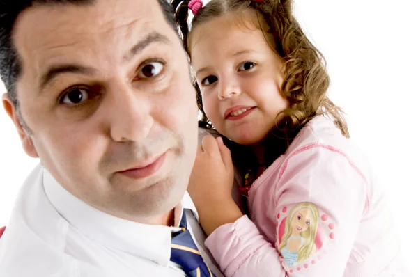 Padre adorable sosteniendo a su hija — Foto de Stock