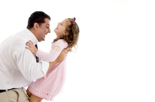 Pai brincando com sua filha bonito — Fotografia de Stock
