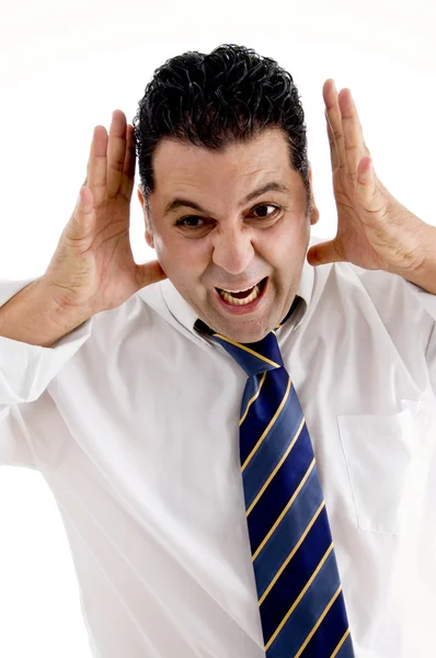 Shouting caucasian business personnel — Stock Photo, Image