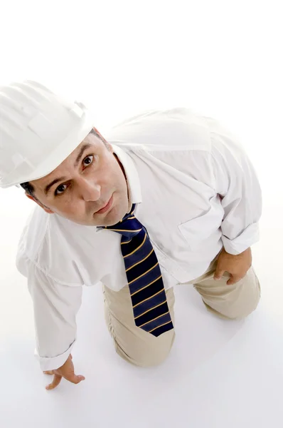 High angle view of architect on floor — Stock Photo, Image