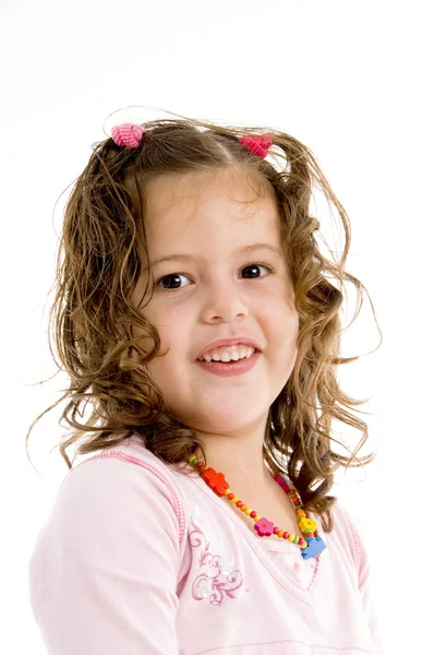 Χαμογελαστοί μικρό κορίτσι που παρουσιάζουν — Φωτογραφία Αρχείου