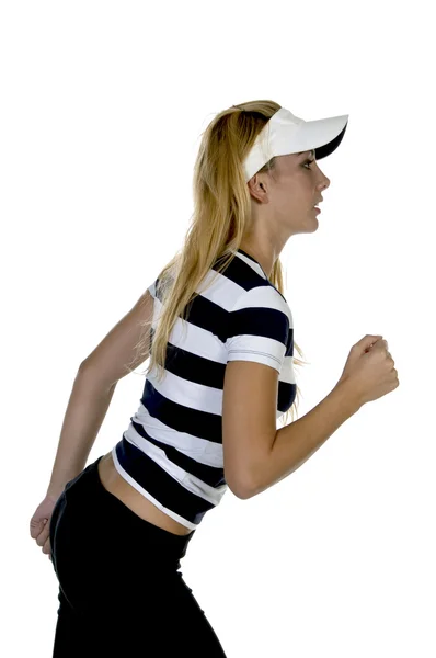 Side pose of athletic female — Stock Photo, Image