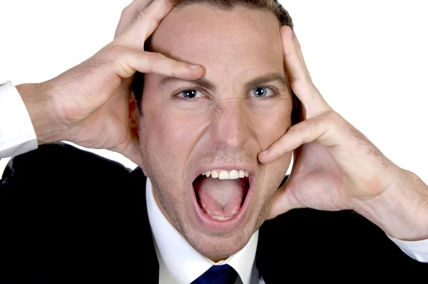 Empresário perturbado gritando — Fotografia de Stock