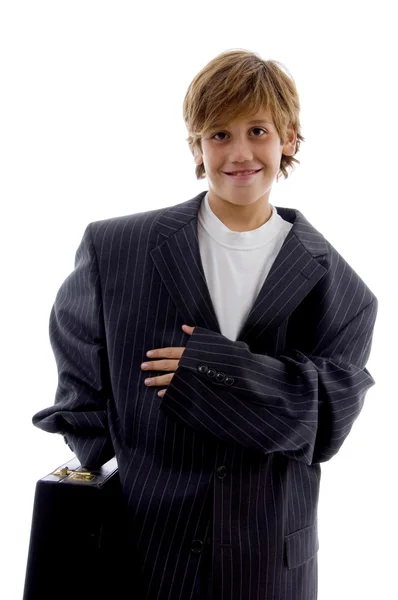 Smiling young businessman kid — Stock Photo, Image