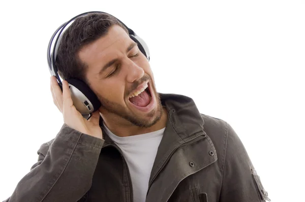 Man passionate for music — Stock Photo, Image
