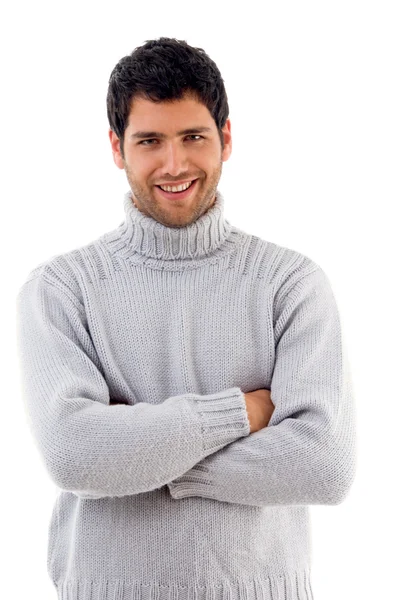 잘생긴 남자 착용 모직 스웨터 — 스톡 사진