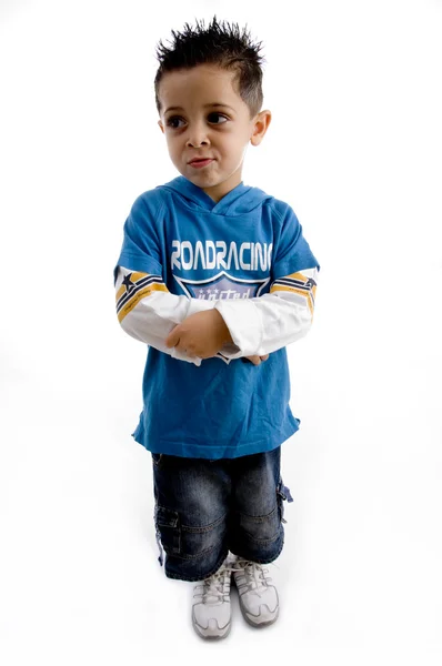 Silah geri katlanmış görünümlü küçük çocuk — Stok fotoğraf