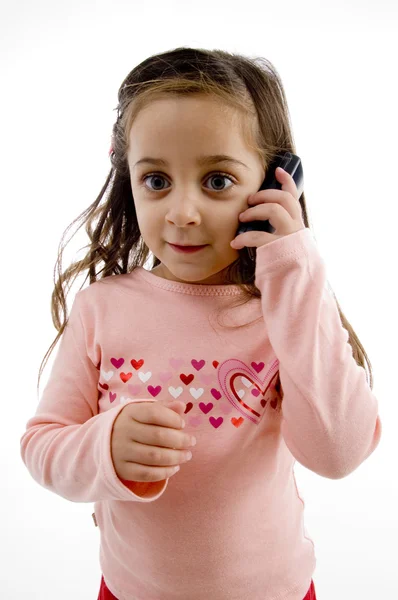 Menina bonita falando no celular — Fotografia de Stock