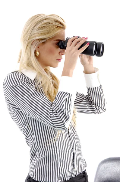 Businesswoman hunting for success — Stock Photo, Image