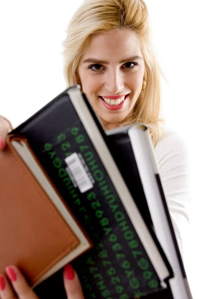 Smiling student with books — Stock Photo, Image
