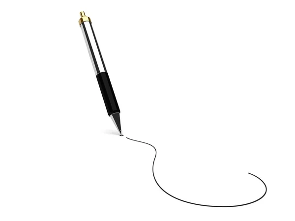 3D-schrijven pen en vraagteken ondertekenen — Stockfoto