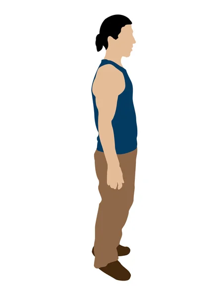 Illustration av Sidovy av manliga男性的侧视图的插图 — 图库照片
