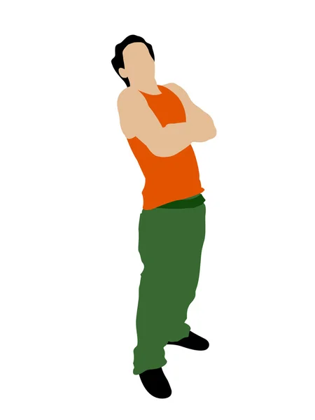男子交叉双臂的插图 — Stockfoto