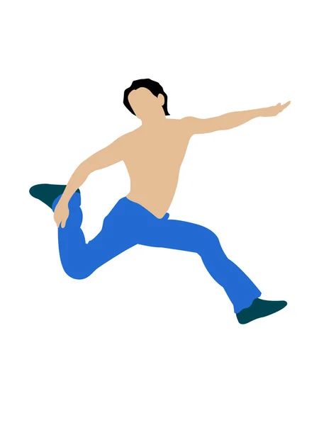 Иллюстрация мужского прыжка в воздухе — стоковое фото
