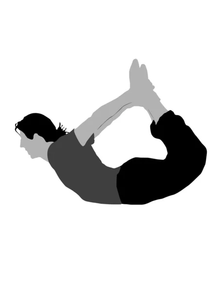 Yoga, çizim yaparken genç adam — Stok fotoğraf