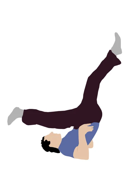 Ilustração do homem em pose de exercício — Fotografia de Stock